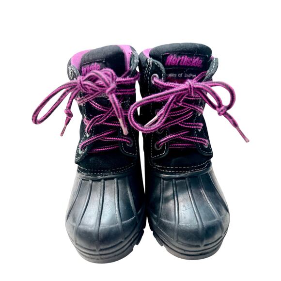 Northside Girls Black & Pink Waterproof Insulated Snow Boots – Size 11 - Picture 1 of 7